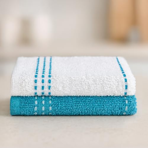 DecorRack 10 Pack 100% Cotton Dish Cloths, 12x12 in, Washcloths, Tan