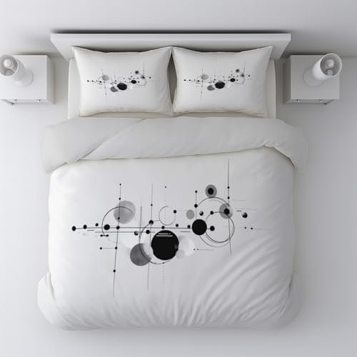 Reversible Duvet Cover Set Microfiber Bedding Set Simple Abstract
