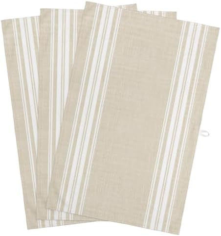 Vertical Stripes Kitchen Towels Set of 3, Rustic Minimalist Parallel