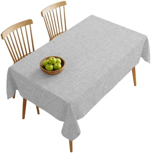 Rectangle Tablecloth, Modern Minimalist Gray Waterproof Table Cloth