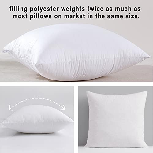 HITO 18x18 Pillow Inserts (Set of 2) - Down Alternative 100% Cotton