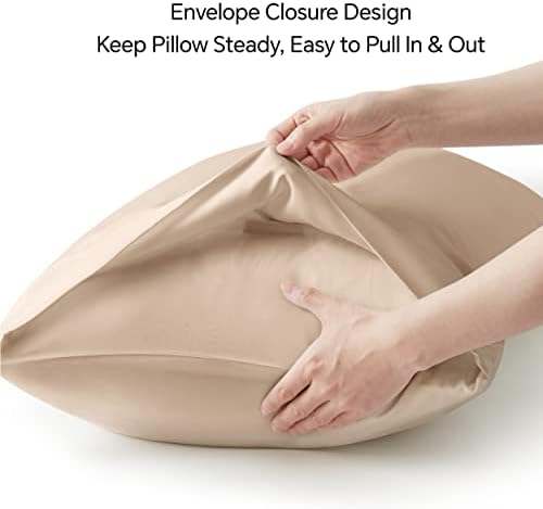 BEDELITE King Pillow Cases Set of 2, Rayon Derived from Bamboo, Taupe