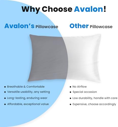 Avalon Bedding Pillow Cases Queen Size Grey Pillow Cases Set of 4