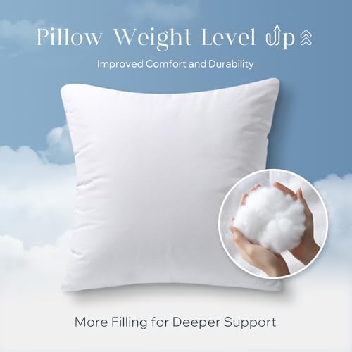 Phantoscope Throw Pillow Insert with 100% Cotton Cover, 18x18 Inch
