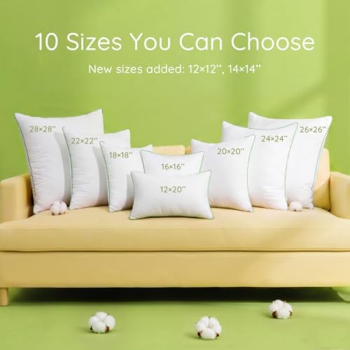 Ashler 18 x 18 Pillow Inserts Set of 4, Hypoallergenic Pillow