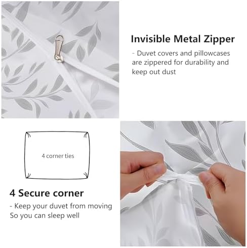 Duvet Cover King - Reversible Plants Branches Leaves Vines Printing