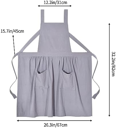 Pinknoke Cute Cotton Pinafore Aprons for Women with Pockets for