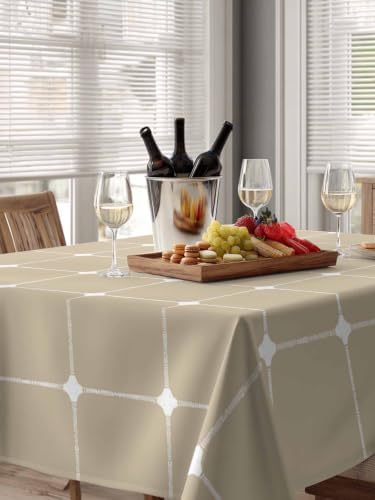 Modern Grid Lines Rectangle Tablecloth 52 x 70 Inches Classic Simple