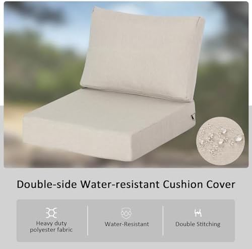 23.5"x27" Outdoor Deep Seat Patio Cushions Set of 2, Deep Seat Bottom