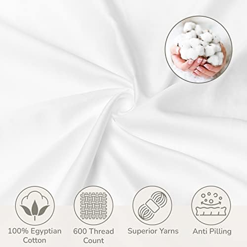 100% Egyptian Cotton Duvet Cover Queen White - Luxury Hotel Collection