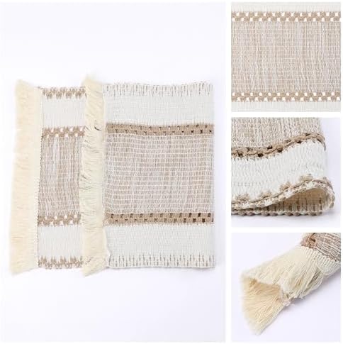Farmhouse Wipeable Cotton Linen Placemats Set of 6 Dining Table Decor