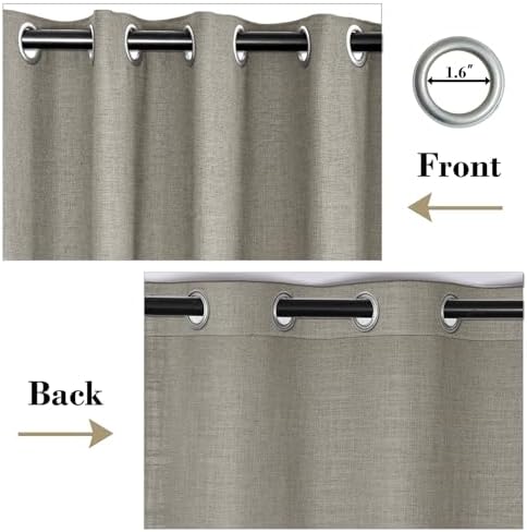 cololeaf Linen Curtains for Bedroom Living Room Farmhouse Burlap