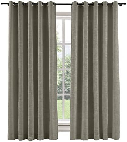 ChadMade Morden Grommet Nutral Linen Solid Color Drape 96 Inches Long