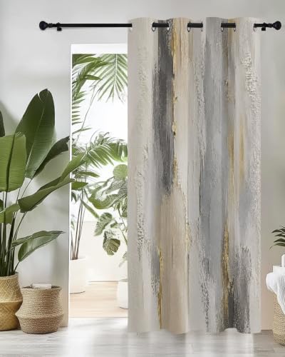 Textured Plaster Curtains 63 inches Long for Living Room Bedroom