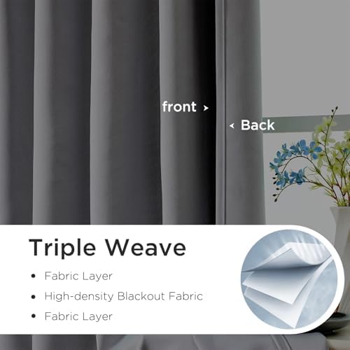 CUCRAF Blackout Curtains 63 inches Long 2 Panels Set for Bedroom