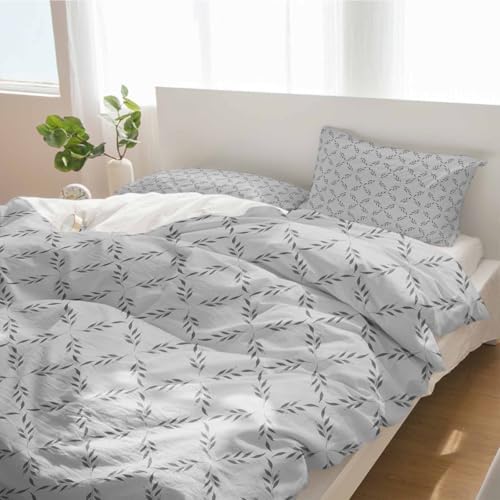 Duvet Cover Set Queen, Abstract Lattice Diamond Texture 3 Piece