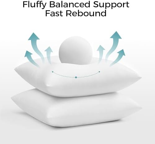 puredown® 18x18 Throw Pillow Inserts Set of 2 – Supportive & Fluffy