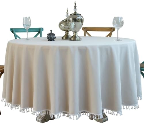 Table Cloth Round 180cm, Table Cloth Cover Protector Linen 4-6 Seater