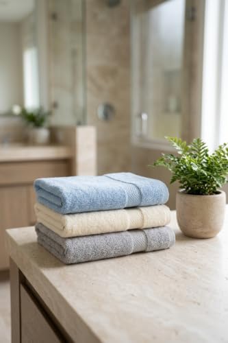 Hand Towel Set of 6, 16" x 27", 100% Cotton - Grey