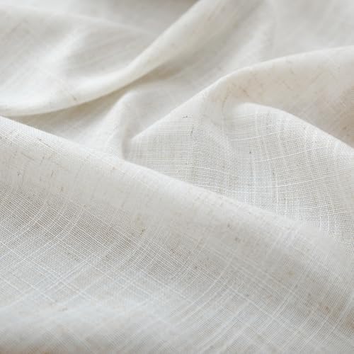 KOUFALL 120 Inch Curtains Extra Long Bronze Grommet Linen Sheer Tall