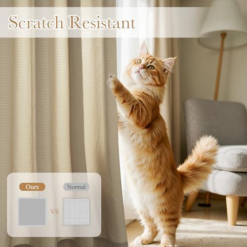 NICETOWN Semi Sheer Curtains 84 Inch Length 2 Panels for Living Room