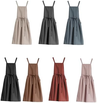 Adjust Cotton Linen Cooking Apron Fabric Coffee Restaurant Canvas Work