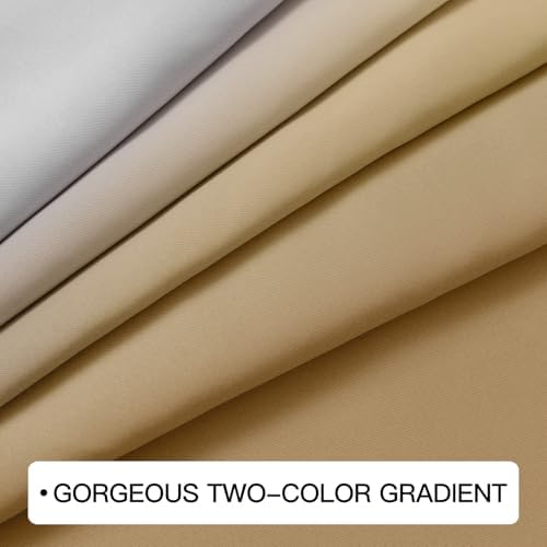 COSVIYA Grommet Blackout Ombre Beige Curtains W52 x L84 Inch