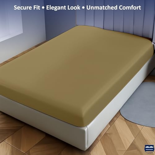 Cottingon Twin Size Fitted Sheet - 100% Cotton Bed Sheet, Soft &