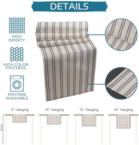 Tan Stripes Table Runner and Placemats Set of 6 Sandy Beige Cotton