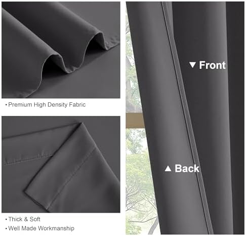 PONY DANCE Window Treatments Curtains - Gray Blackout Drapes Home