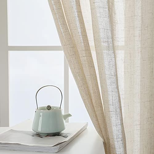 Demetex Semi Sheer Door Panels 72 inch Length Linen French Door