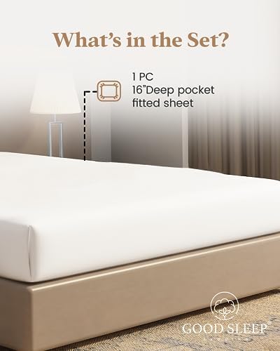 100% Egyptian Cotton Twin XL Fitted Sheet, 1000 Thread Count - White