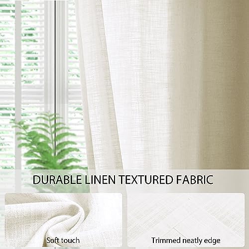 Macochico Extra Long Curtains 120 inch Length Light Filtering Linen