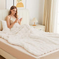ORINOVA Light Beige Fluffy Blanket King Size Faux Bunny Fur Fuzzy