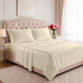 Carressa Linen 1200 Series Egyptian Cotton Sheets King Size Set, Ivory