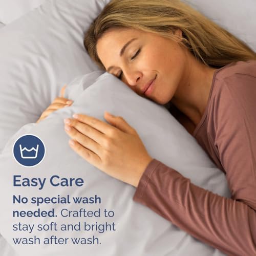 Queen Pillow Cases Set of 4 - Ultra Soft Pillowcase Covers - Light