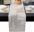 Beige Abstract Table Mats Set of 6 with Table Runner 90 Inches