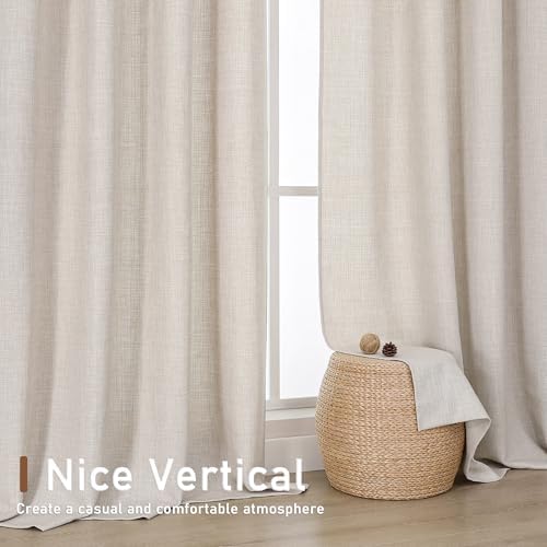 Chyhomenyc Curtains 63 Inch Length 2 Panels for Bedroom, Light