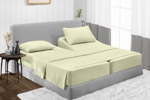 Split California King Egyptian Cotton Sheets Sets for Adjustable Bed