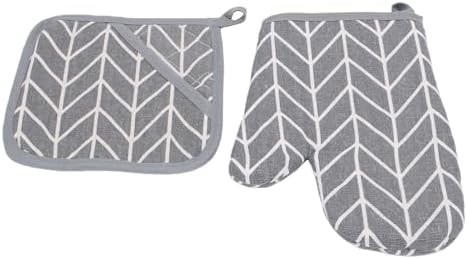 Pssopp Anti Scald Oven Mitts Set Oven Mitt Pot Holder Set, Anti Scald