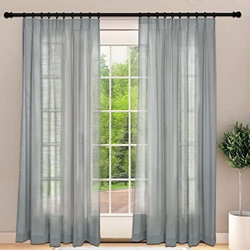 Frelement Linen Curtains 108 Inches Extra Long Curtains Light