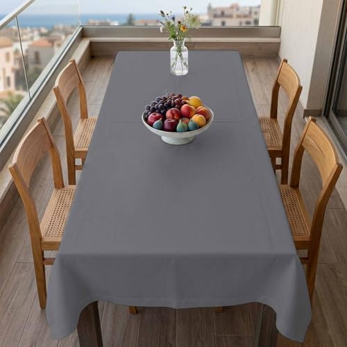 Pure Color Light Gray Rectangle Tablecloth 60x120 Inches, Minimalist