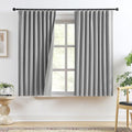 RAIN CITY Grey Linen Blackout Curtains 63 Inches Long 2 Panels 50 x 63