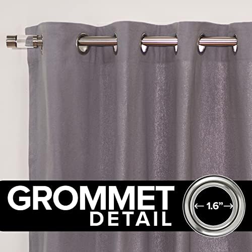 Home Fashion 100% Cotton Canvas Curtains Set of 2, 52" W x 63" L
