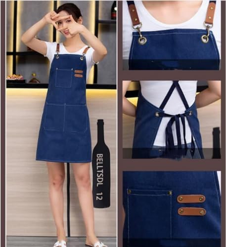 Chef Apron Cotton Canvas Apron. Cross Back Apron for Men Women with