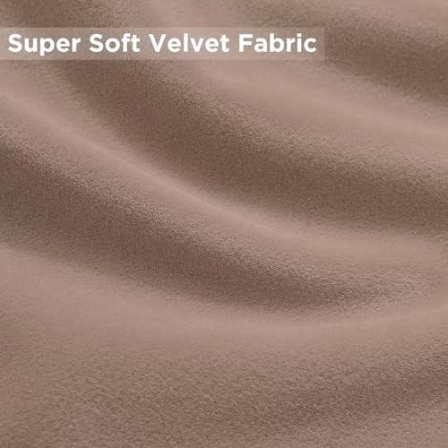 Joydeco Velvet Curtains Rose Beige Blackout Curtains Thermal Insulated