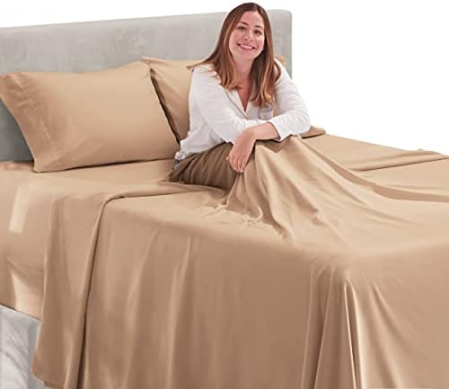 Hearth & Harbor Extra Deep Pocket California King Sheet Set, Khaki