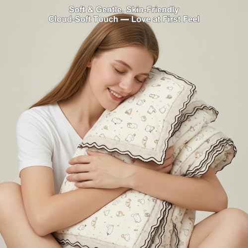 Cotton Blankets for Hot Sleepers,Lightweight Breathable Soft Throws.