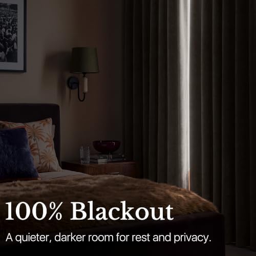 NICETOWN Full Blackout Pleated Curtains 96 inch Length 2 Panels