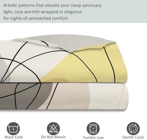 Soft Duvet Cover Queen Size 90" x 90" - Minimalist Abstract Lines